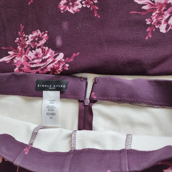 Skirt and Blouse set Wine and Pink by Simply Styled by Sears - Picture 5 of 7